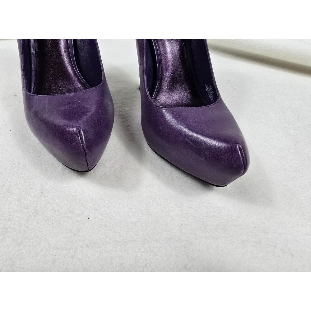 BCBG Y2K Purple Size 8 Leather Holmy Platform High Heel Pumps - Picture 3 of 5